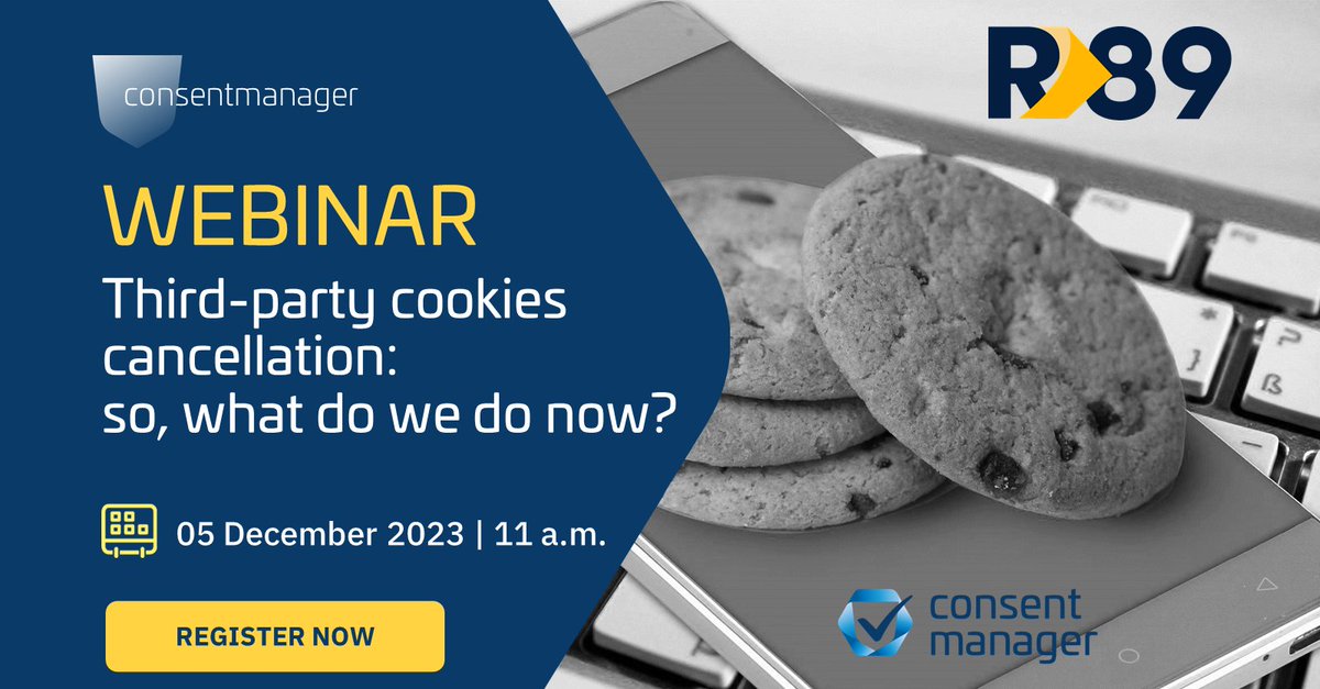 💥 REMINDER: Don't miss the opportunity to attend the upcoming webinar "Third-party cookies cancellation: so, what do we do now?" 📅 When: 05.12.2023 | 11:00 a.m.
Don't miss  any useful information: tinyurl.com/3cfkjfr4

#firstpartycookies #refinery89 #cmp #gdpr #webinar