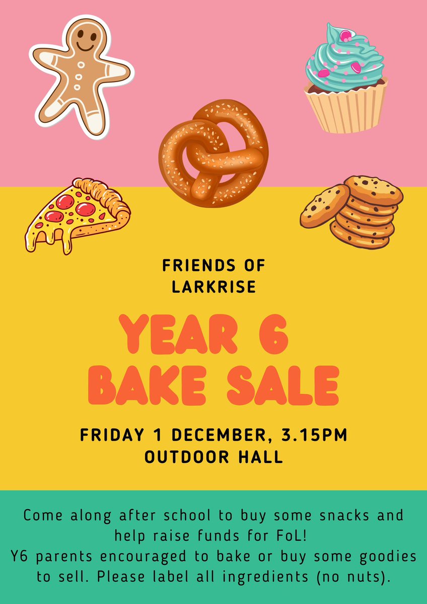 Don’t forget to pick up an after school treat today at the <a href="/larkriseprimary/">Larkrise Primary Oxford</a> Bake Sale!