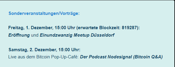 Nik21BTC's tweet photo. Hallo #Pleps🤩
Morgen(Samstag) gehe ich in #Düsseldorf mal das #Bitcoin  Cafe besuchen. Sieht man wen? 
Hab gehört um 15 Uhr findet dort ein @nodesignal Podcast statt: 
https://t.co/uJZu9iaAPo

 Dem Rest wünsche ich ein schönes Wochenende. Vergesst nicht zu stacken!! https://t.co/D8VOhHIzlV