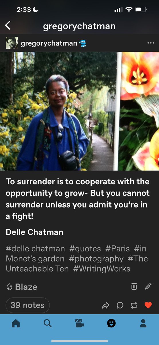 GregoryChatman's tweet photo. What’s more important? Hitting bottom? Total surrender? Keep learning. #delle chatman #quotes #paris #inmonetsgarden #photograghy @UnteachableTen @writingworkstoo https://t.co/l9Akp9t5Wi