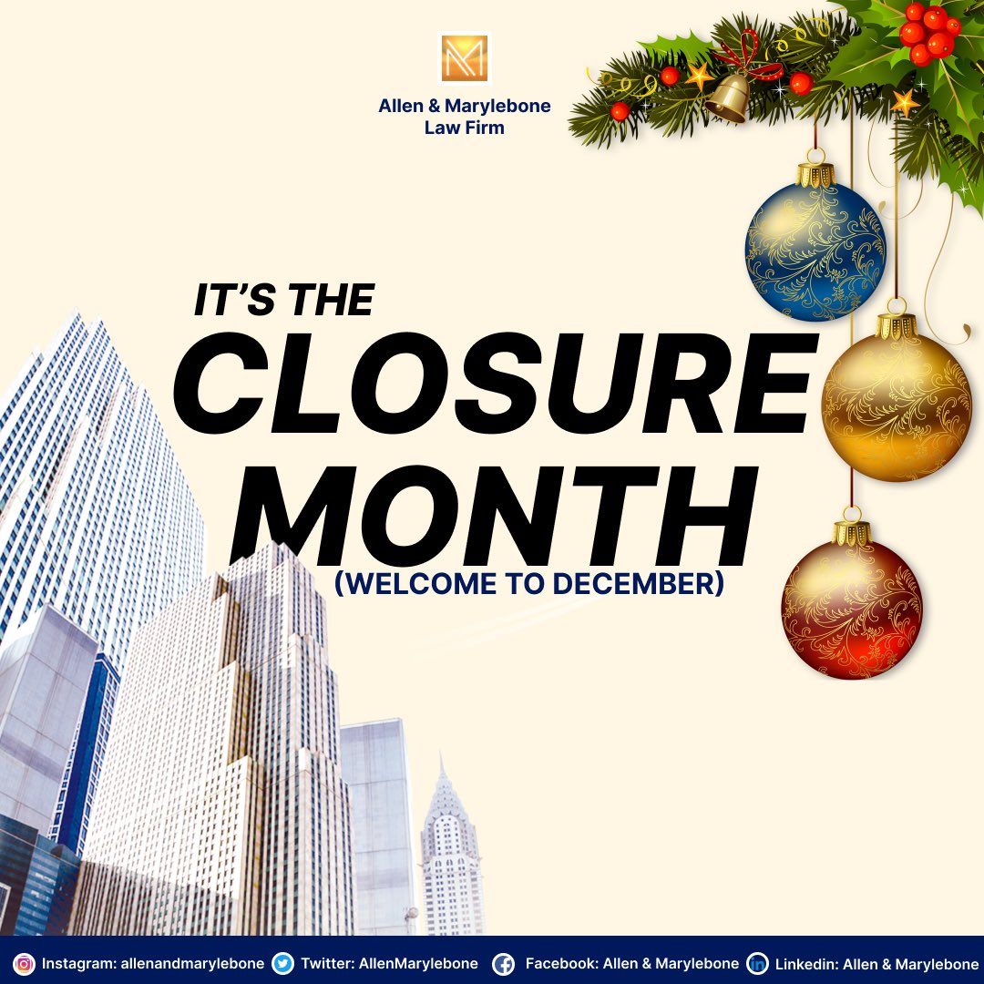 AllenMarylebone's tweet photo. Welcome to the month of December.

#OnitshaLawFirm
#AbujaLawFirm
#AnambraLawfirm
#AsabaLawFirm
#Awkalawyer
#OwerriLawyer https://t.co/AyAYo8yWSq