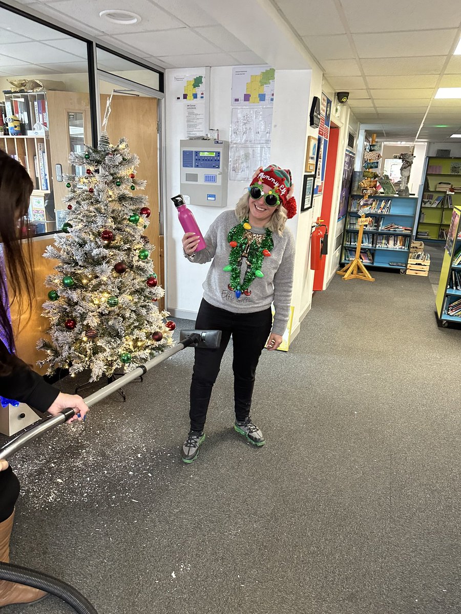 RosehillHT's tweet photo. Seems we’ve got our very own Naughty Elf this year… I’m sure we can contain her mischief though… Mrs Lindley had already threatened her with the hoover 😂 https://t.co/wV0w2ksF4d