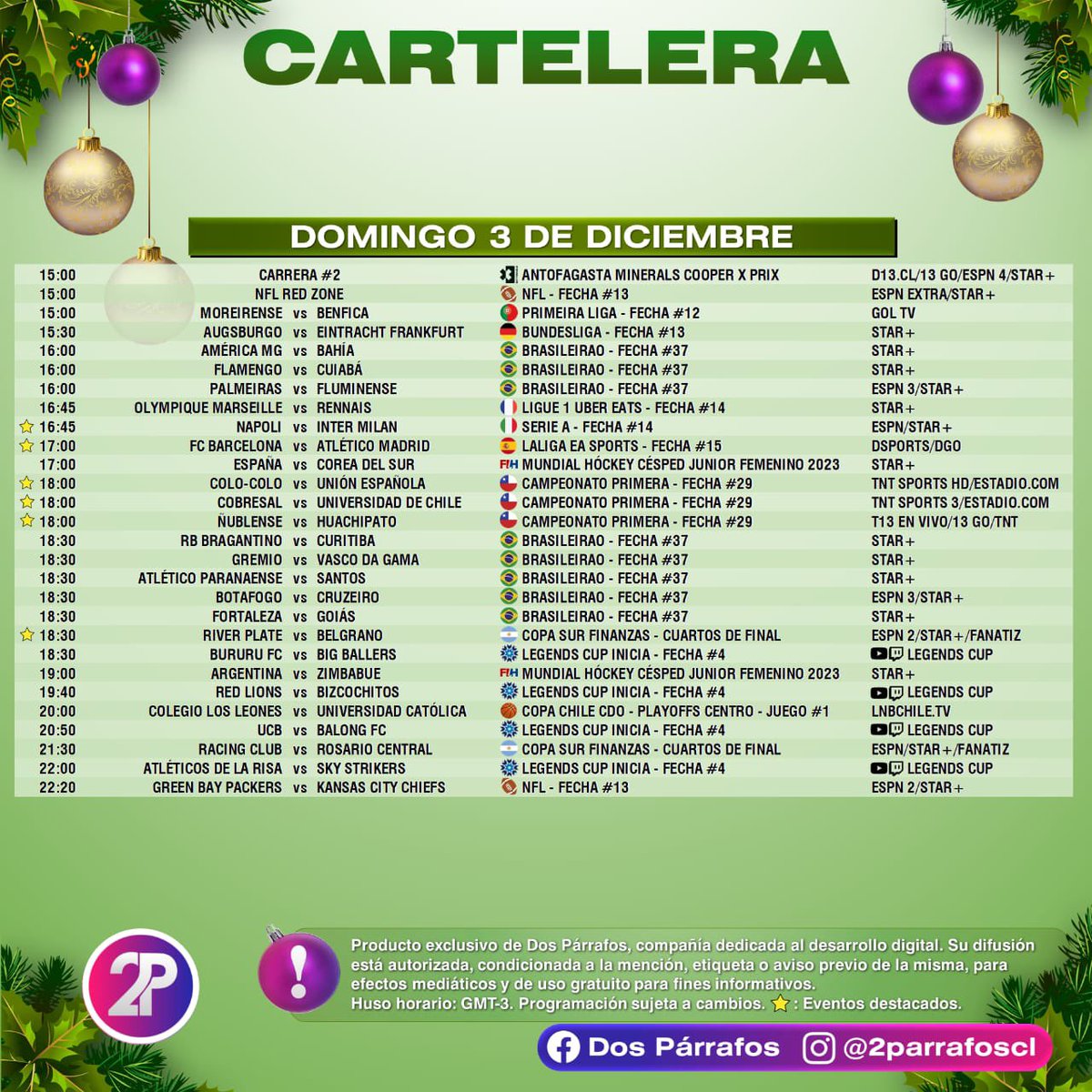 Llegó la #Cartelera2P con diseño navideño y todo. Se nos pasó volando el 2023 🎅🎄 @diegoignaciopz