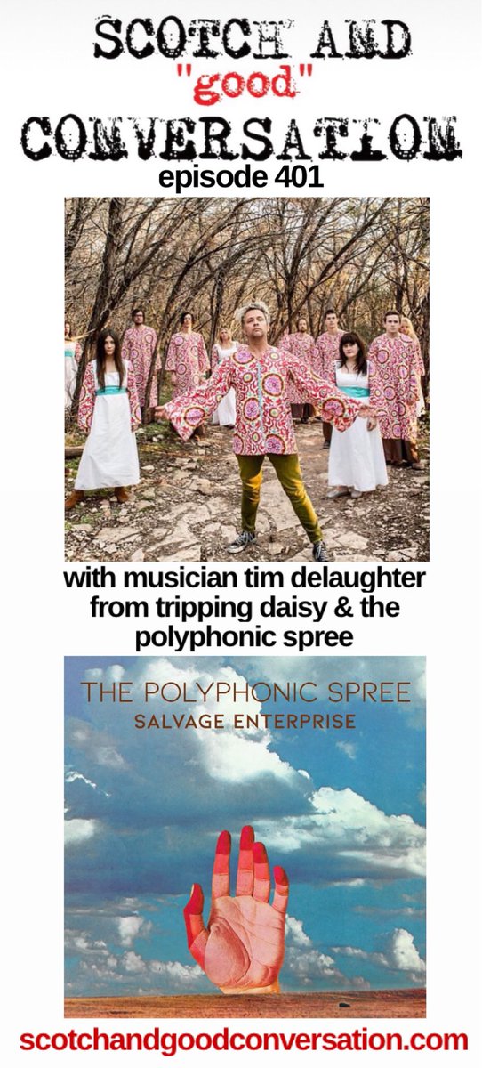 SAgCpodcast's tweet photo. Episode 401 of SCOTCH & "good" CONVERSATION with @TimDeLaughter from @PolySpree & @TripDaisyOfcl .
You can find this & ALL of our past episodes at:
https://t.co/Z1uz6G0lWl
#musicpodcast #thepolyphonicspree #polyphonicspree #timdelaughter https://t.co/YfQccEceli