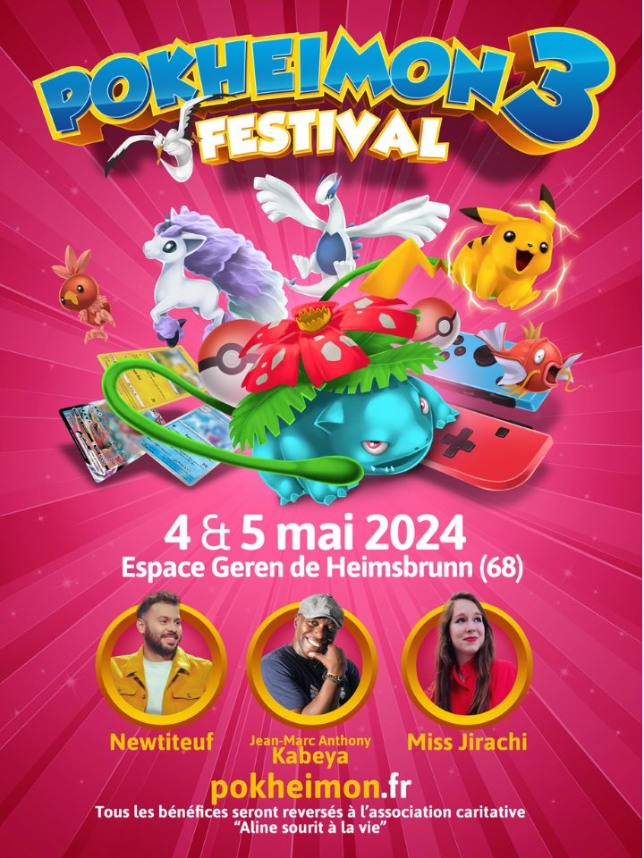 La voilà, l'affiche entièrement dévoilée ! Un grand merci à <a href="/GillesBrauneis1/">Zechoz</a> pour cette sublime affiche !

Avec la participation de <a href="/Newtiteuf/">Julien Dashow / Newtiteuf</a> , Jean-Marc Anthony Kabeya et <a href="/MissJirachi/">MissJirachi</a>  (d'autres guests seront encore annoncés) !

Billets pokheimon.fr/billetterie-po…