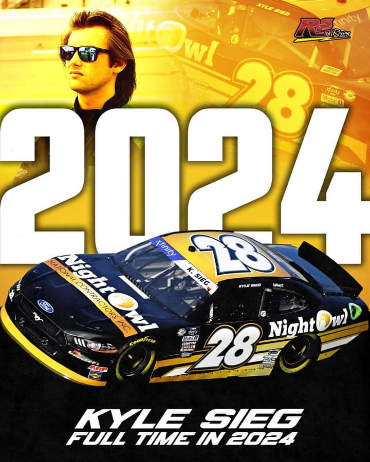 RSSRacing__'s tweet image. We are excited to have @KyleSieg28 racing full time in 2024. Looking forward to having two Siegs on track for all 33 races.