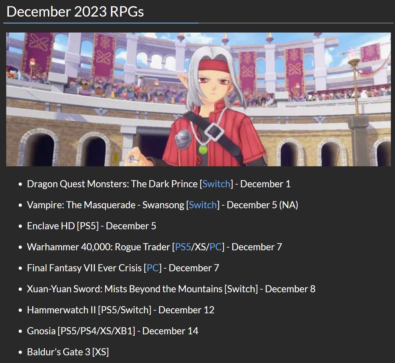The RPGs of 2023: Every RPG and their release dates