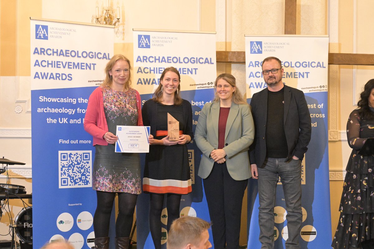 We're so happy that our #RootsinTime project won the Sustainability and Outstanding Achievement awards at the <a href="/archaeologyuk/">ArchaeologyUK</a>  Archaeological Achievement Awards last week in York! Thanks so much to all involved! 
Find out more:
explorethepast.co.uk/project/roots-…  archaeologyuk.org/.../archaeolog…...