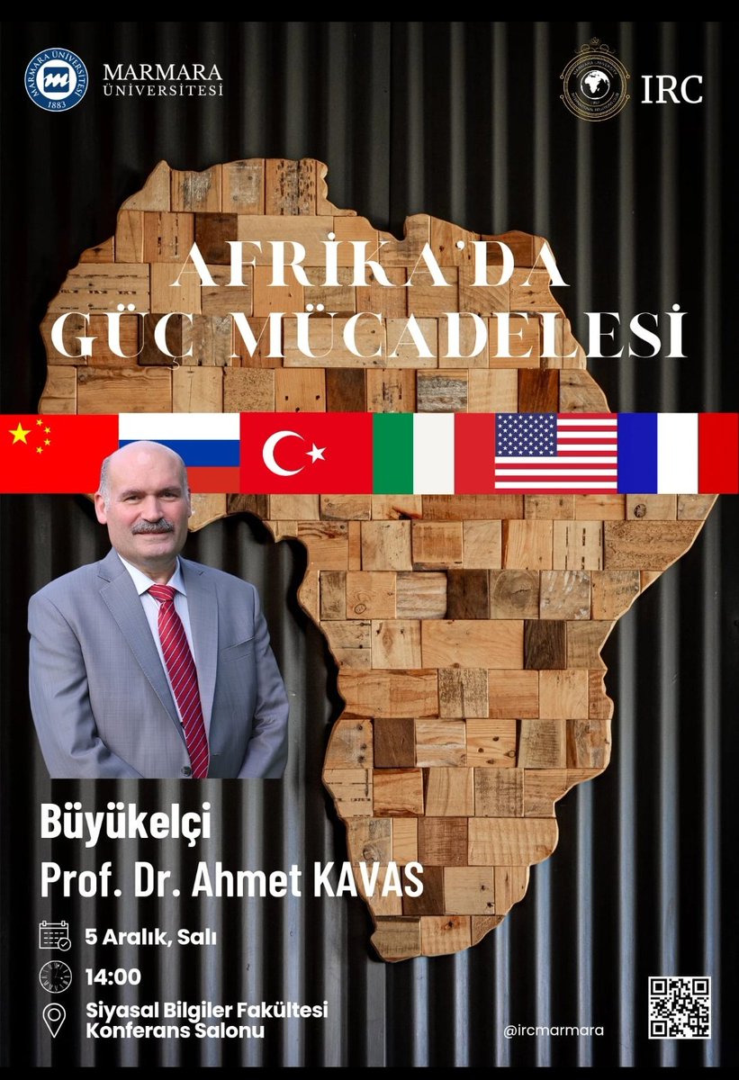 Uluslararası İlişkiler Kulübü olarak Senegal ve Çad Büyükelçiliği yaparak ülkemizi temsil etmiş, aynı zamanda Siyaset Bilimi ve Uluslararası İlişkiler uzmanı olan <a href="/ahkavas/">Ahmet KAVAS</a> Prof. Dr. Ahmet Kavas'ı Marmara Üniversitesinde konuk ediyoruz.🎉
Instagram: instagram.com/ircmarmara
