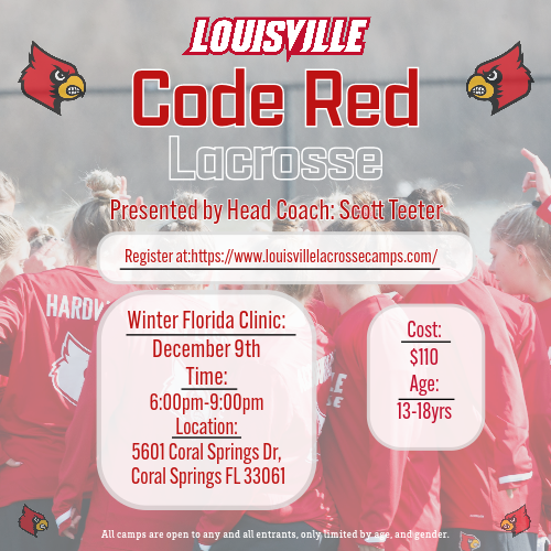 Louisville Lacrosse will be coming to Florida this December! Sign up here: louisvillelacrossecamps.com/content/florid…