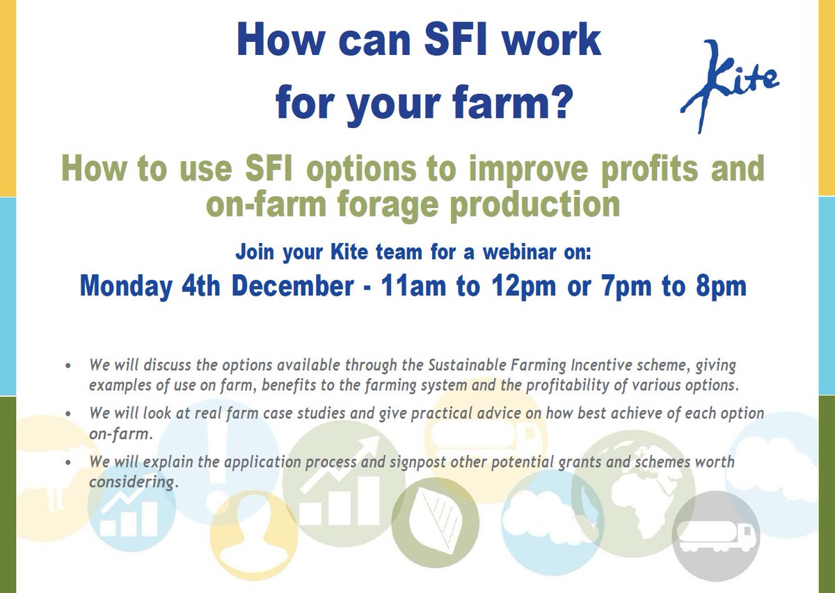 How can SFI work for your farm? Join us on our webinar on Monday 4th December. Email enquiries@kiteconsulting.com to register your place