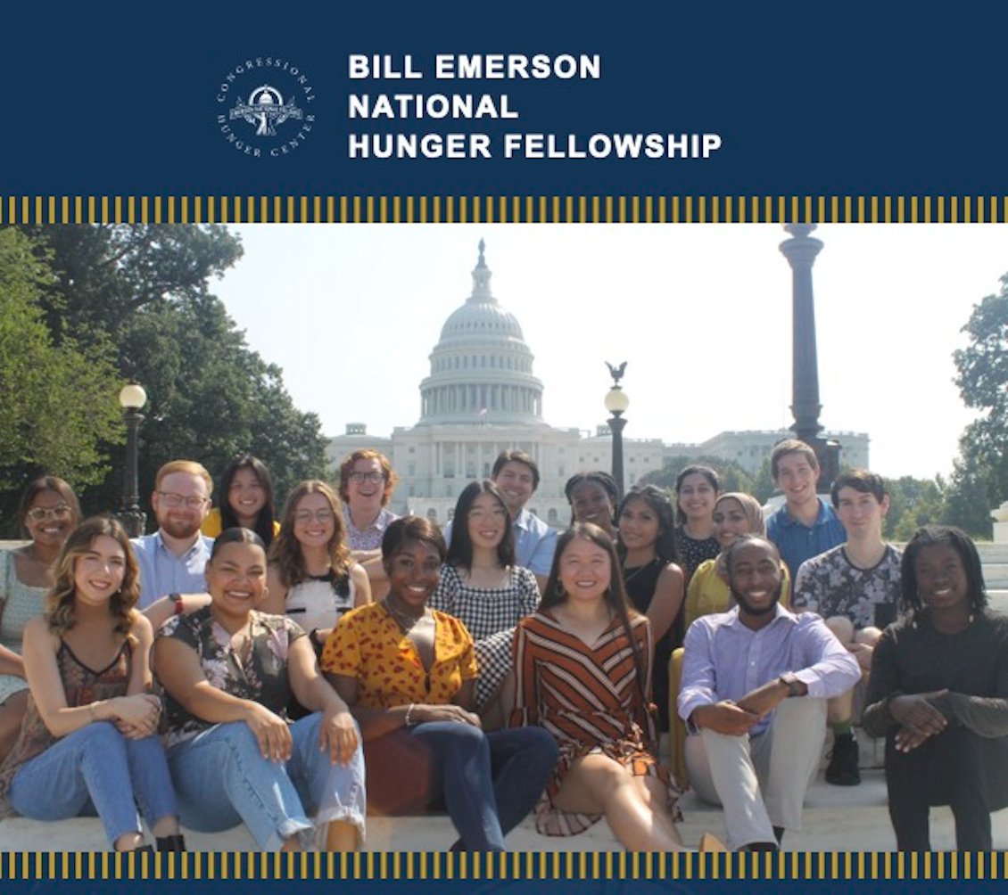 Attention seniors focusing on anti-poverty/anti-hunger efforts and advocacy in the US! The Congressional Hunger Center's Emerson Hunger Fellowships are open for applications. 

Get program information, application tips and the application guide at hungercenter.org/what-we-do/eme….