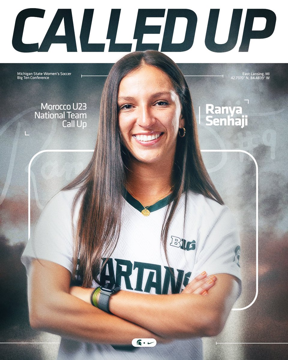 MSU_wsoccer's tweet photo. 🇲🇦

Congrats to Ranya Senhaji on her call up to the Moroccan U23 National Team!

#GoGreen https://t.co/QkTjHWJW24