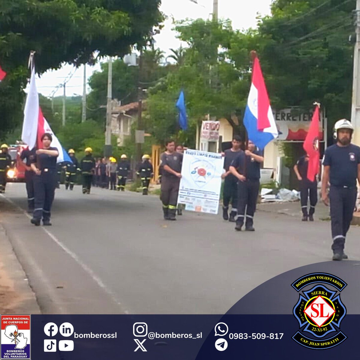 bomberos_sl's tweet photo. 🚒𝗗𝗲𝘀𝗳𝗶𝗹𝗲 𝗕𝗼𝗺𝗯𝗲𝗿𝗶𝗹
👨‍🚒En honor a la comunidad sanlorenzana y por el vigésimo primer aniversario de fundación de la institución, realizado el sábado 18/11.
👏Agradecemos de manera especial a los diferentes cuerpos de la JNCBVP e instituciones educativas https://t.co/PJkqemqMRF