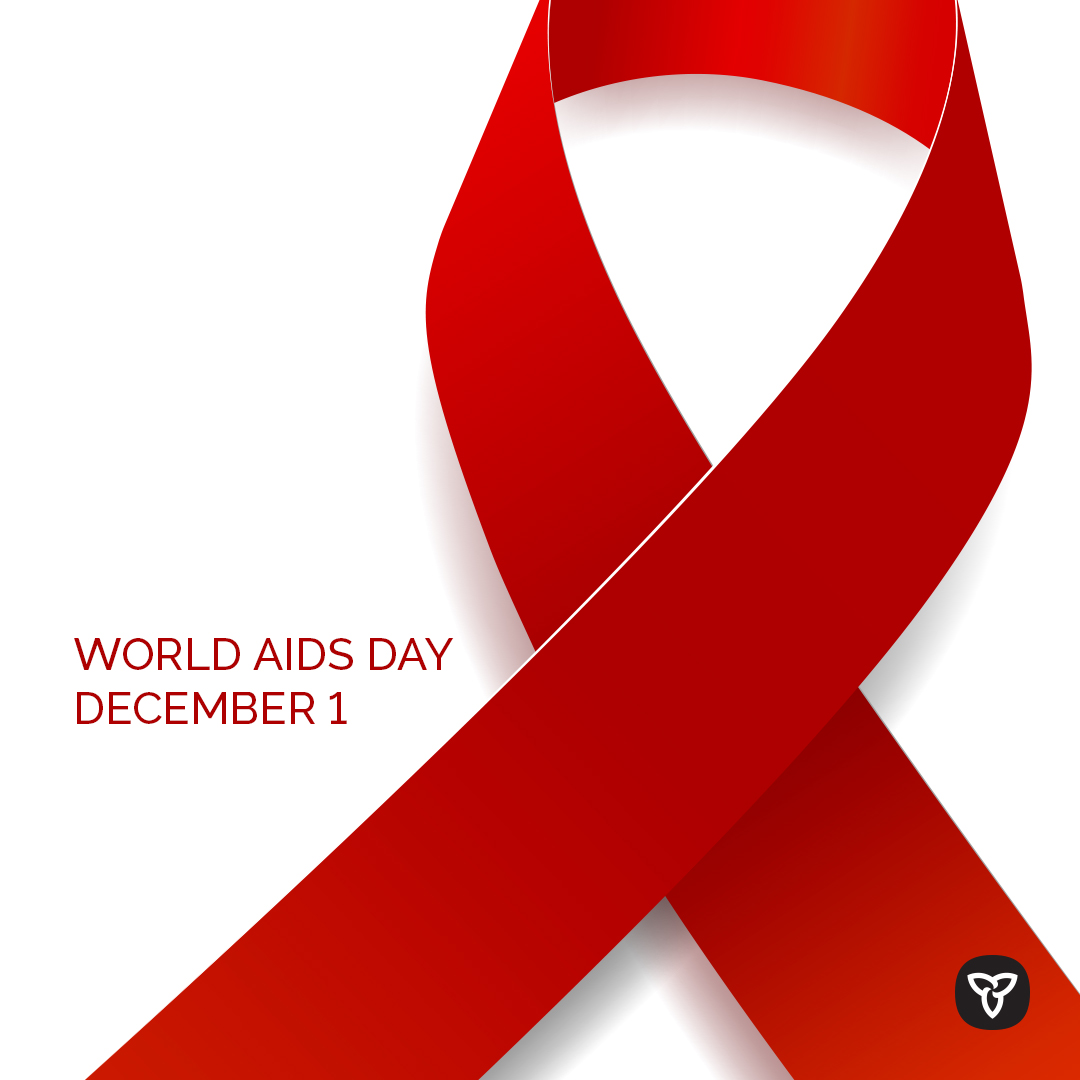 December 1 is #WorldAIDSDay. Our government is taking action to ensure Ontarians can connect to the care they need. This includes continuing to invest to enhance and remove barriers to HIV-related treatment and care, testing, and prevention.