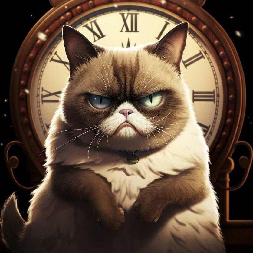 They say time changes things, but I'm still not impressed. #GrumpyCatCoin