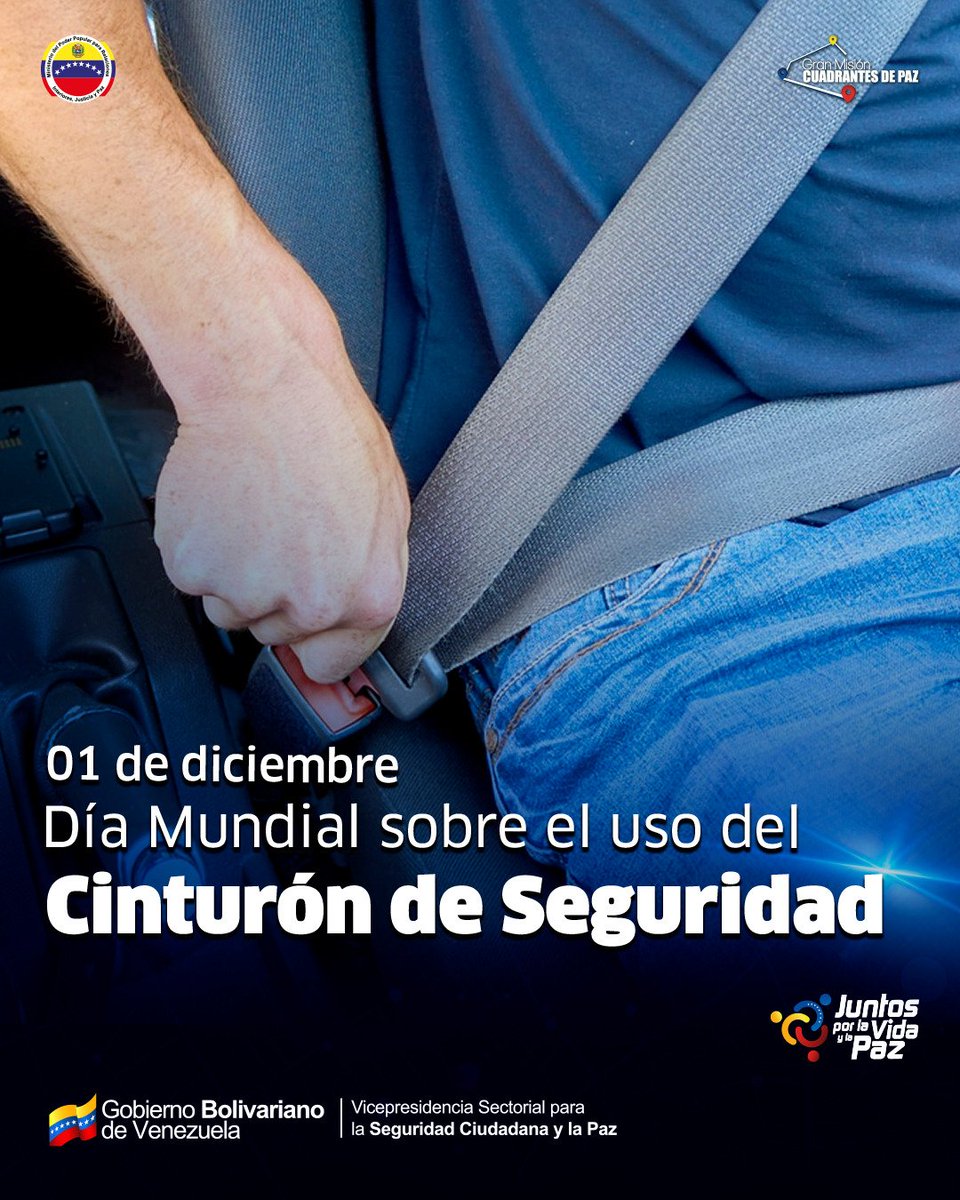#1DIC || Al utilizar el cinturón de seguridad tienes gran posibilidad de salvar tu vida a la hora de un accidente, por esta razón se debe tener conciencia de usarlo de forma correcta. Al convertirse en una herramienta de segura para ti y los tuyos.  

#RumbeaPorElEsequibo