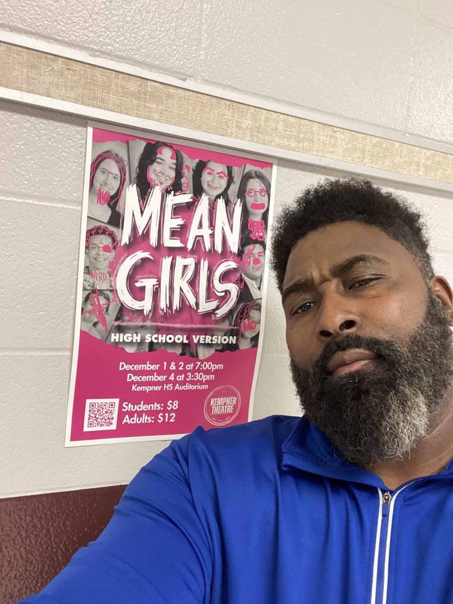 Check me out on opening night this evening. Coach Carr of “Mean Girls” #breakaleg @KempnerTheatre