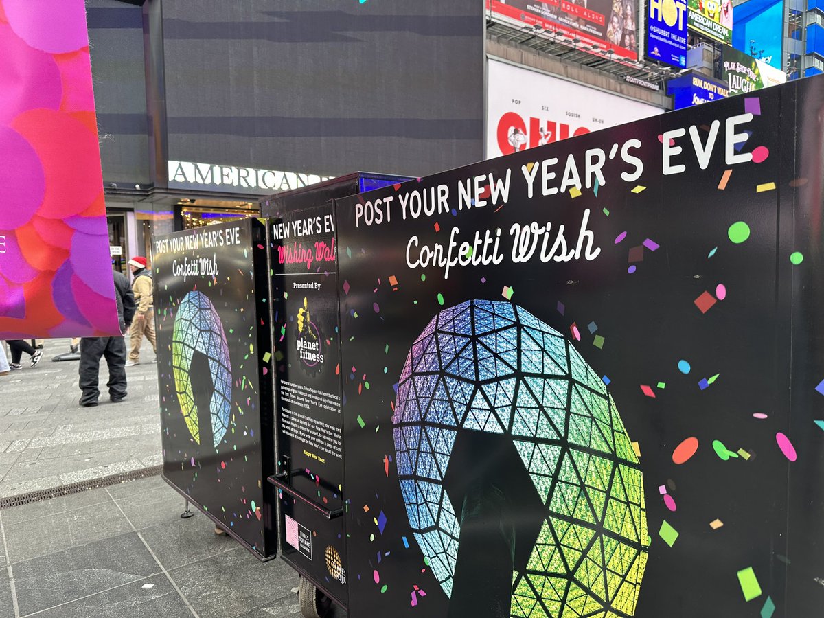 The Times Square New Year’s Eve @PlanetFitness Wishing Wall is now OPEN! 🎉 Be a part of this year’s celebration by writing your wish for 2024 on a piece of official #NYE confetti to be released when the Ball drops at midnight on December 31 🪩 timessquarenyc.org/wish 🌟