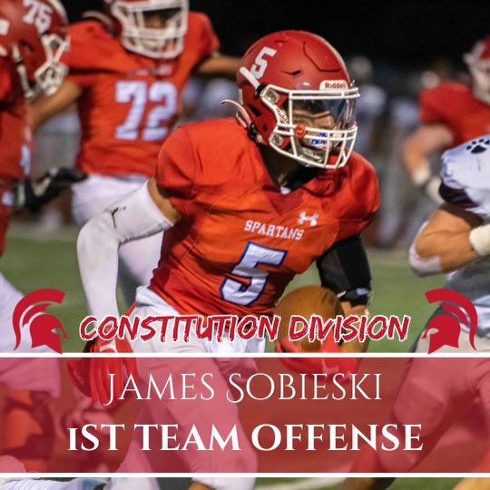 Congratulations to James Sobieski on being selected 1st Team All-Constitution Division at Wide Receiver. #OTF