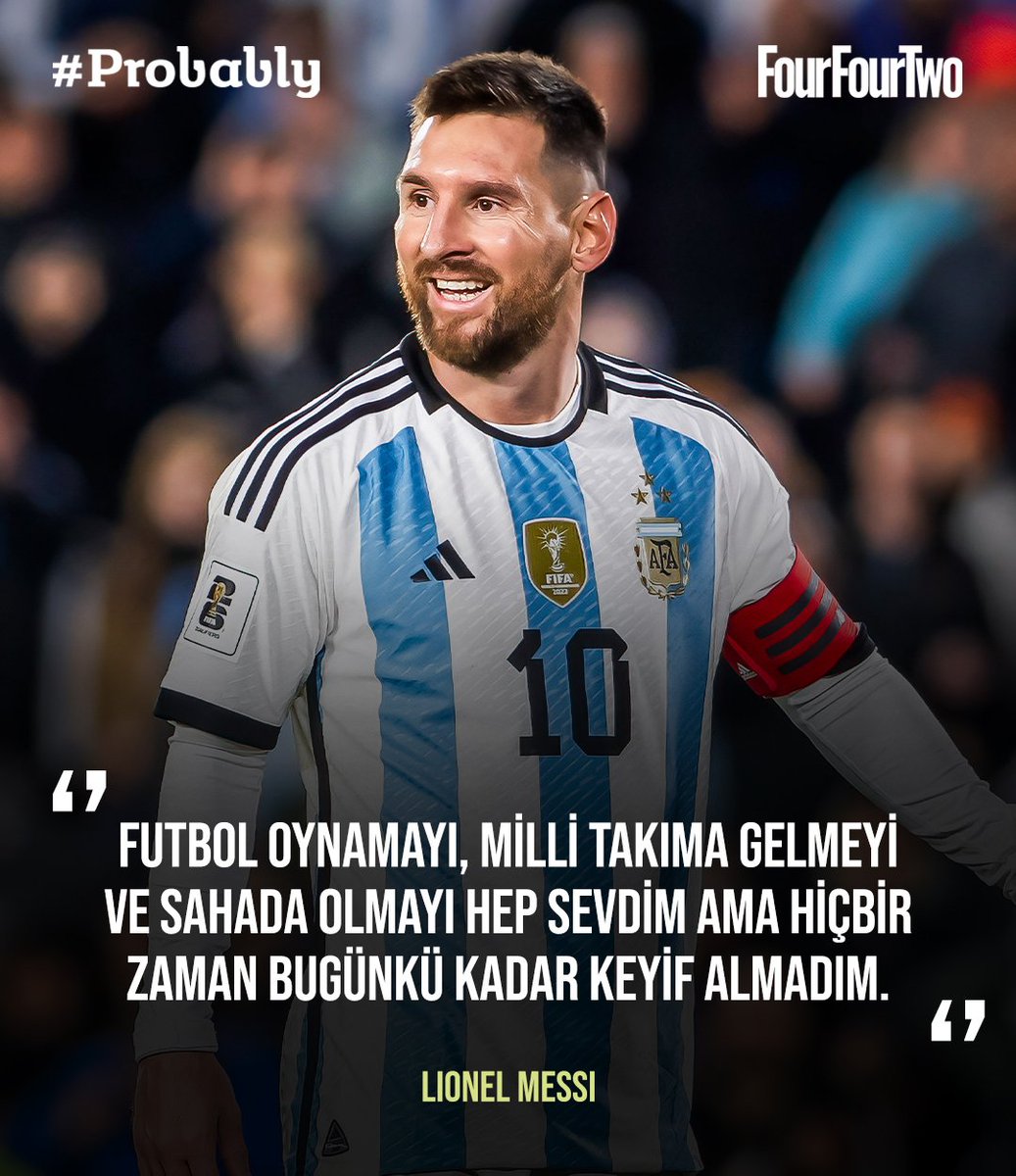 💫Lionel Messi'nin futboldan aldığı keyif, bugünlerde hiç olmadığı kadar fazla. 😋O artık her şeyi kazanmış olmanın rahatlığıyla yalnızca keyfine odaklanmış bir sanatçı. (Champions, a Year Later) #Probably