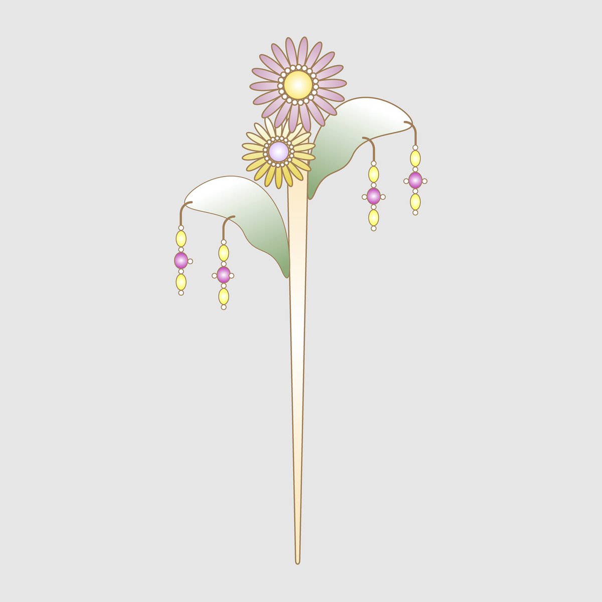 Hair ornaments ; ordinary but beautiful. Emoji 🌸🌼🧷🪡
&amp; Art nouveau inspo. 

#aesthetic #design #illustration #accessories #artnouveau