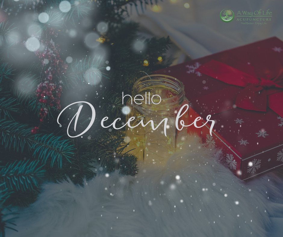 Embracing the serene vibes of December at A Way Of Life Acupuncture! ✨🍃 Welcoming a month of healing, renewal, and positive energy. Let the gentle touch of acupuncture guide you to a harmonious state of well-being. 🌿 #HelloDecember #AcupunctureWellness