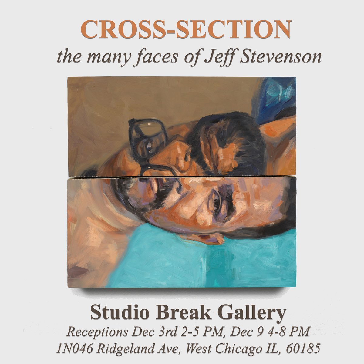 StudioBreak's tweet image. Cross Section: the many faces of Jeff Stevenson…. Openings Sun Dec 3rd from 2-5 PM &amp;amp; Sat Dec 9th 4-8 PM. Please join us at Studio Break Gallery in West Chicago davidlinneweh.squarespace.com/gallery

You can also listen to Jeff  Studio Break Episode #298: davidlinneweh.squarespace.com/studio-break/j…