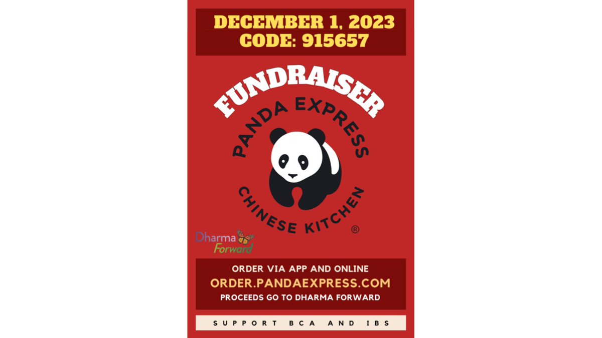 BCA_President's tweet photo. Give the cook the night off AND support the Buddhist Churches of America and Institute of Buddhist Studies. Go to https://t.co/kZdxcSmwVj and use code 915657 Thank you @PandaExpress! (12/1 only) https://t.co/UBrOV5Uaiz