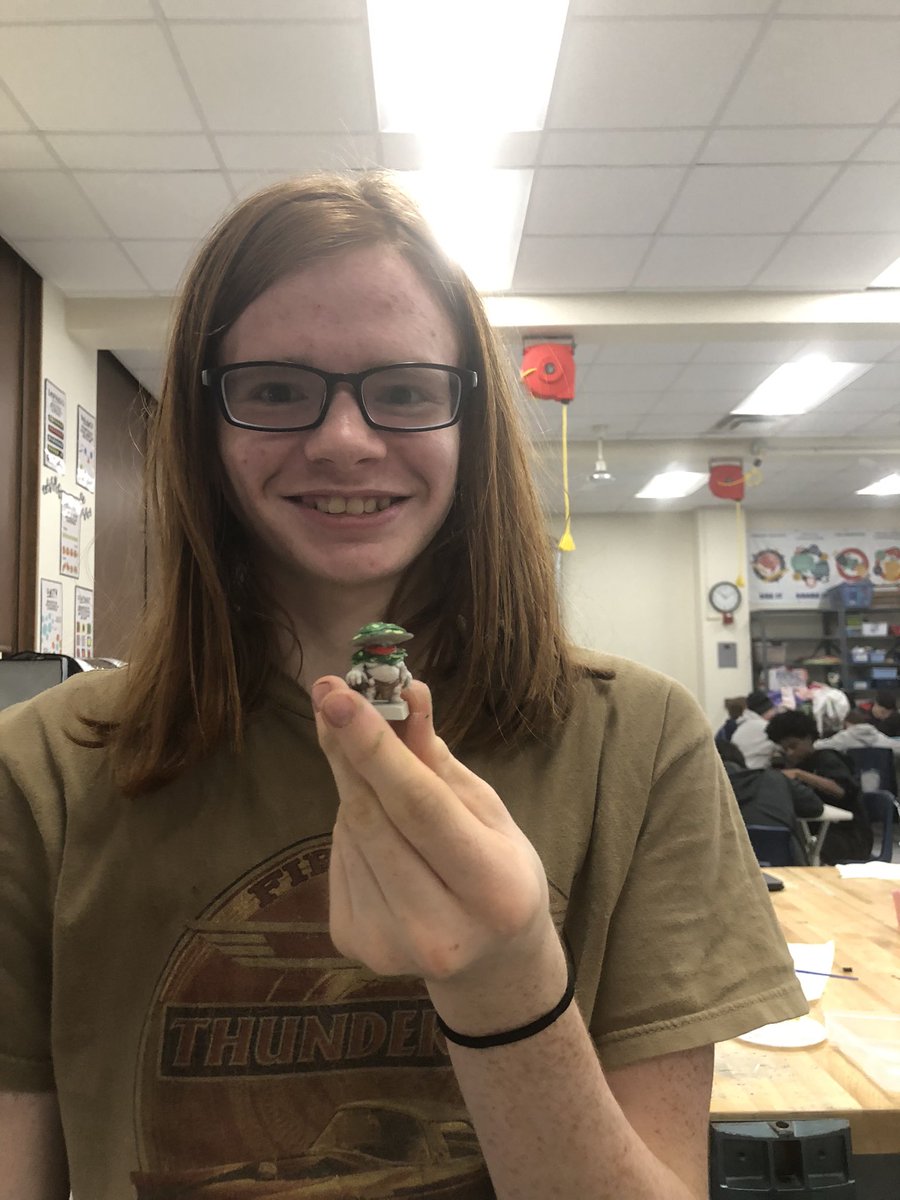 BittersKayleigh's tweet photo. Thank you @Oddwillows for coming in and hosting a miniature painting session for our D&amp;D seminar! The kids LOVED it! It was great nerding out with you! @DottkePBLHS #wawmproud #pbl #dnd #localbusiness https://t.co/aIKZAK5nmi