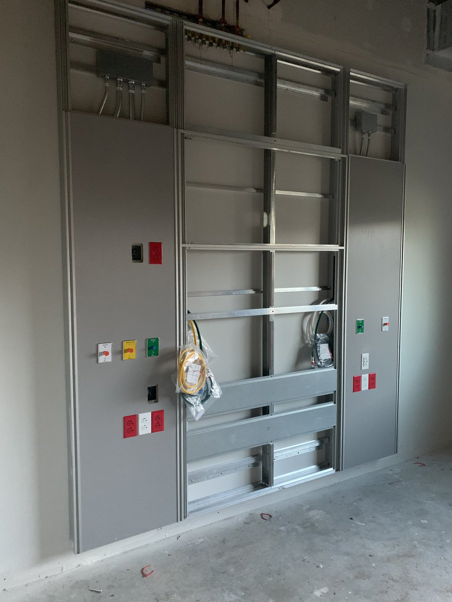 Interior work is moving along and the patient room headwalls are being installed in Ellinwood! <a href="/EllinwoodHosp/">Ellinwood Dist. Hosp</a> <a href="/McCownGordon/">McCownGordon</a> <a href="/HFGarchitecture/">HFGarchitecture</a> #proudbuilder