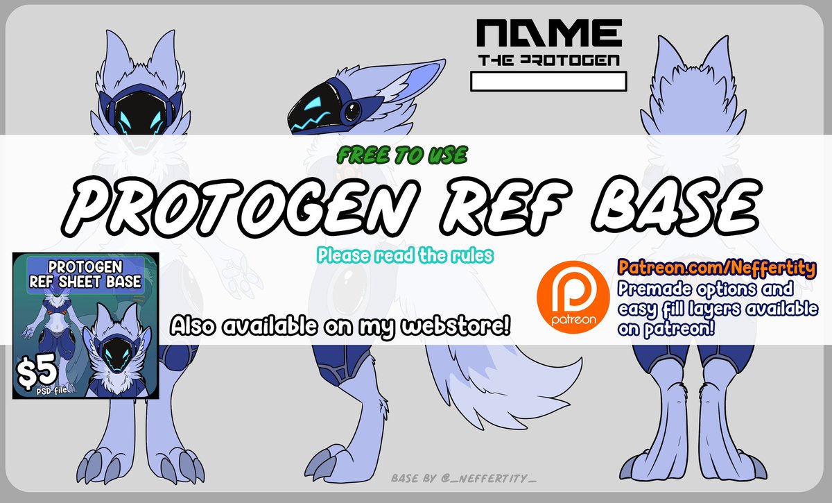 _Neffertity_'s tweet photo. Check it out! It's toaster time!
For this #freebasefriday I've redone the protogen base with fancy and crispy new lines! And 3 views as well!
It's the best of both worlds!
Pick it up today for $5 on my webstore, or get the lineart for absolutely free on my website! https://t.co/Fb9SvTA3pT