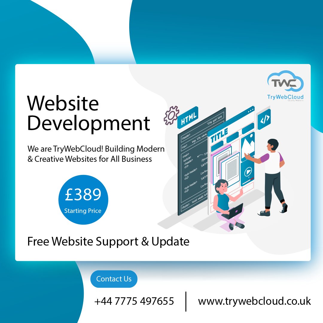 techwebcloud's tweet image. Boost your #business with #Trywebcloud responsive website development services.

Contact Us: +44 7775 497655, +44 1204 789655
Email: hello@trywebcloud.co.uk
Visit: trywebcloud.co.uk

#websitedevelopmentcompanyuk #webdevelopmentservicesuk #websitedevelopmentuk #bolton #uk