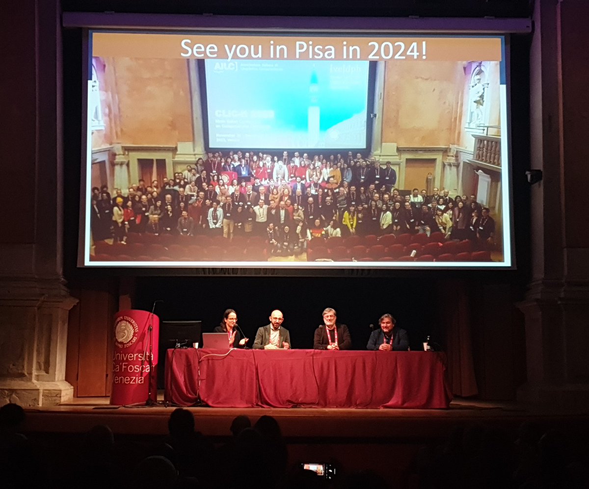 Thanks everybody for attending #clicit2023 ❕See you in Pisa for #clicit2024 ❕
