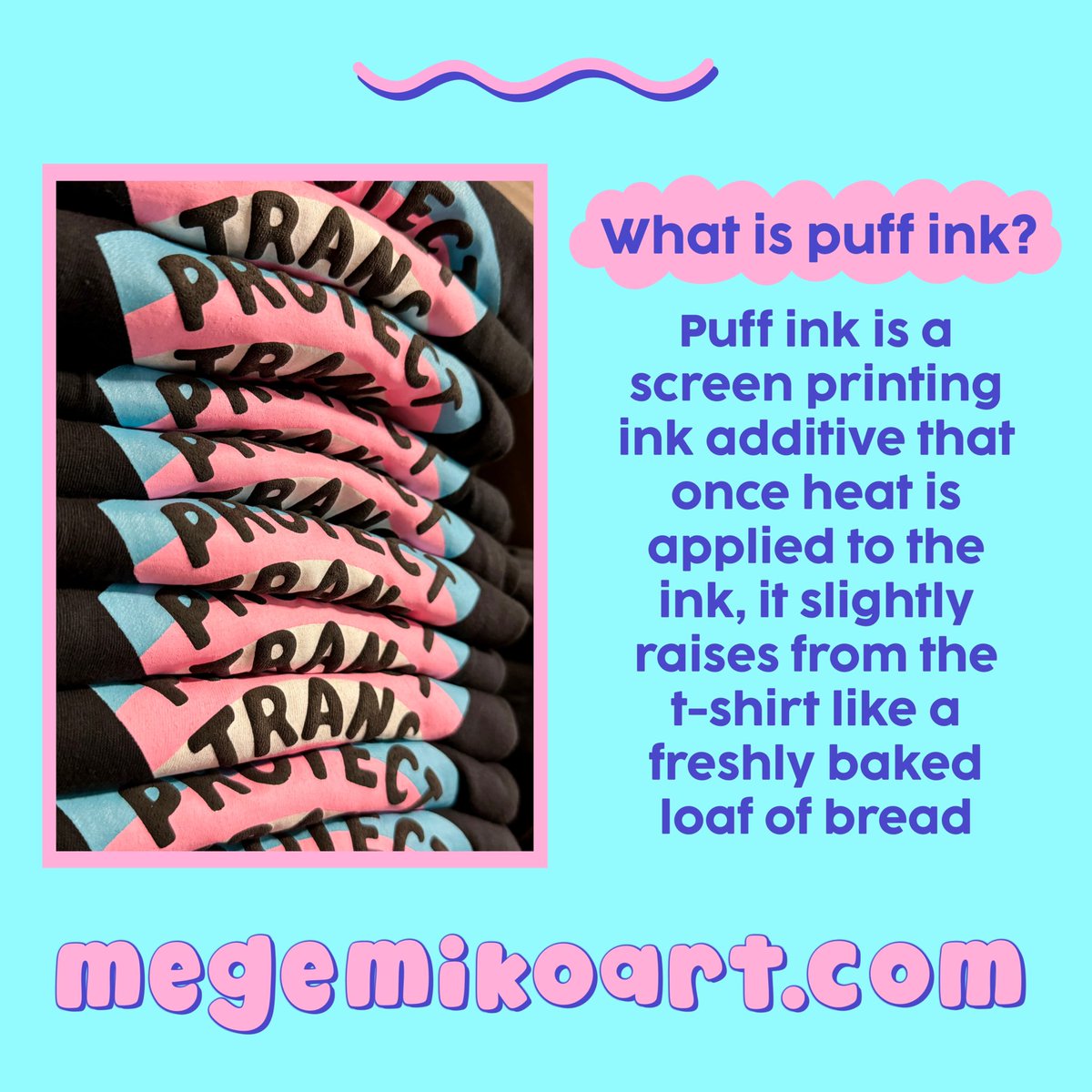 HOLIDAY APPAREL DROP IS HERE! I have new hoodie colors, puff ink, and sizes S-4XL available now! 💕🏳️‍⚧️ 30% of profits donated to <a href="/transanta/">transanta</a>! Support trans kids this holiday season, while also supporting a trans-owned small business! SHOP: megemikoart.com