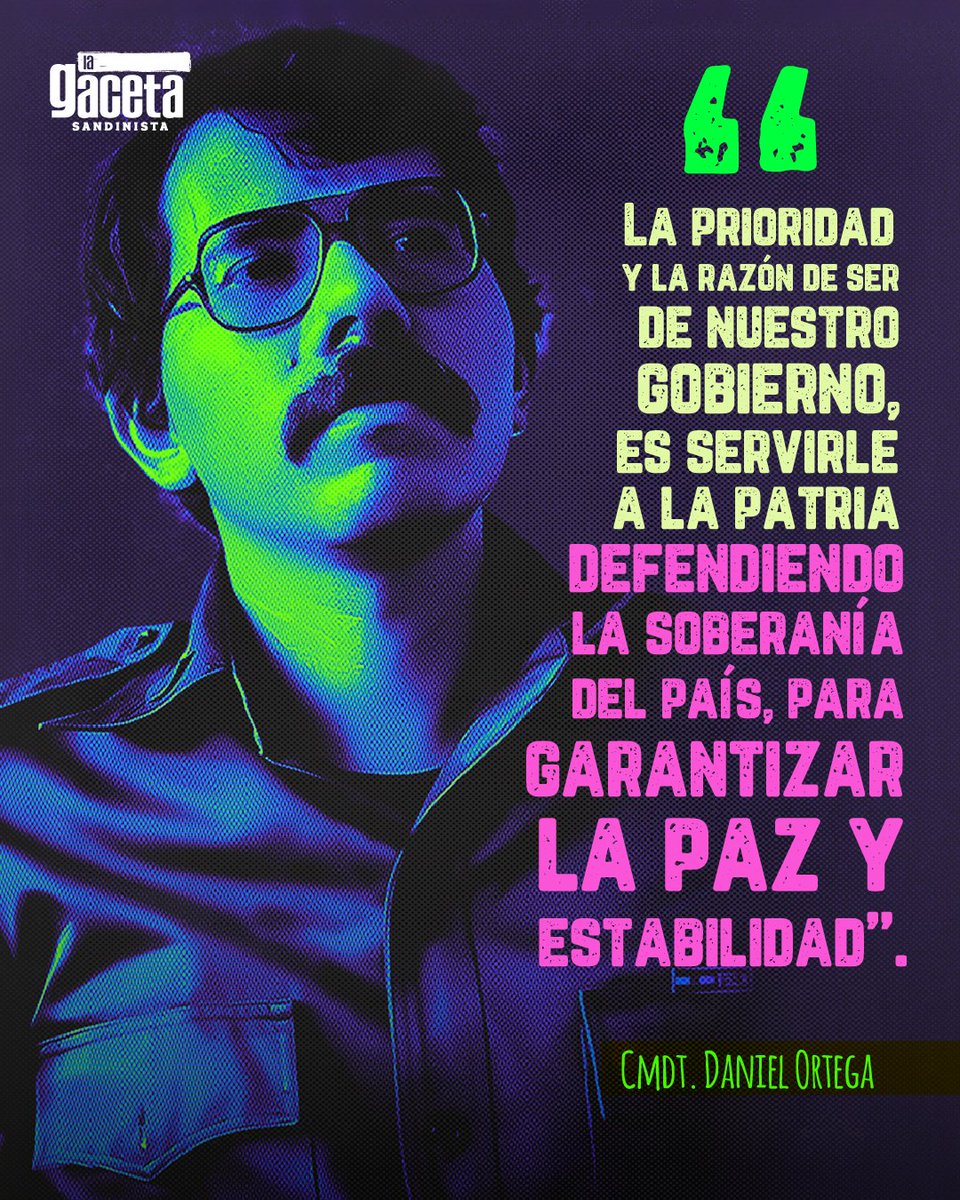 🔴⚫️ El Comandante Daniel Ortega Saavedra, una vida de lucha y amor por el Pueblo y el firme defensor de la Paz y Estabilidad de Nicaragua. Hoy rememoramos una frase de su autoría que retrata su búsqueda incansable por el desarrollo del país.