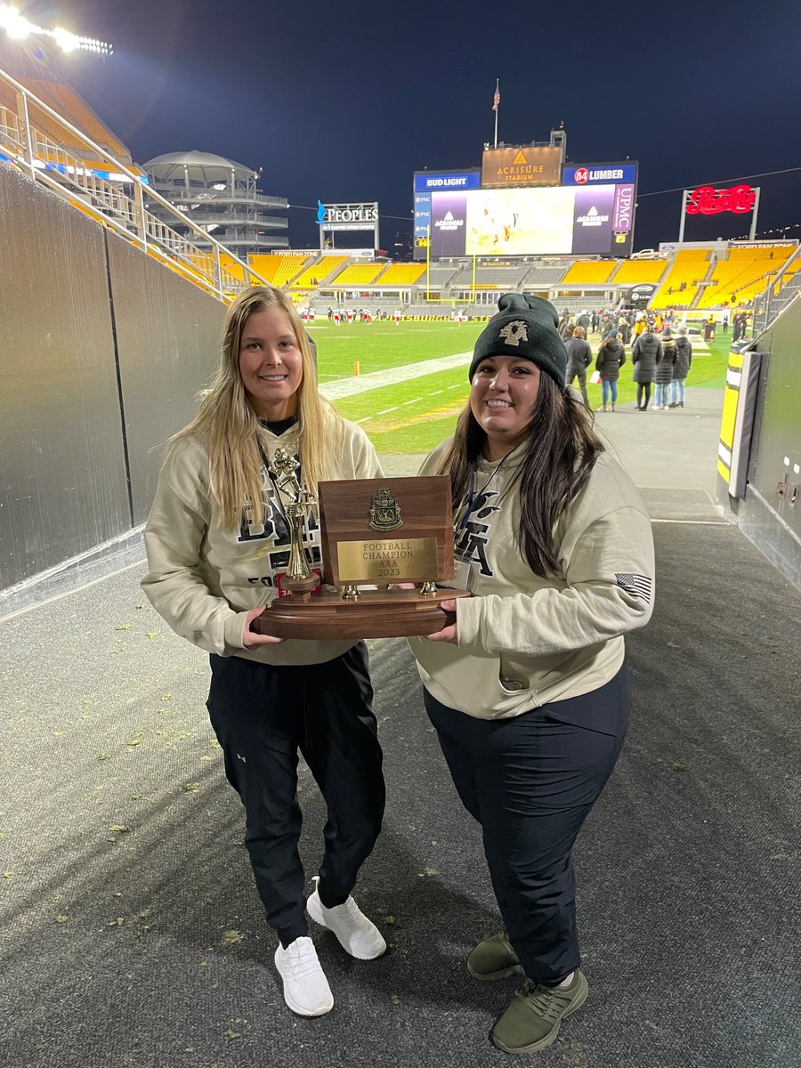 Safe travels and good luck to athletic trainers Amber Peden and Ashley Bauder and the WPIAL champion Belle Vernon football team in the state semi-finals tonight! @BVAFootball #GoNextLevel