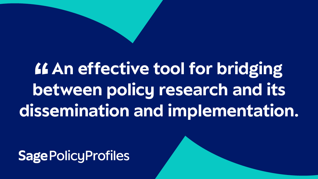 Do you want to discover how your research is impacting policy? Early users of Sage Policy Profiles, powered by @overtonio, are finding and sharing the societal impact of their work. Learn more here: ow.ly/RrAW50Qev33