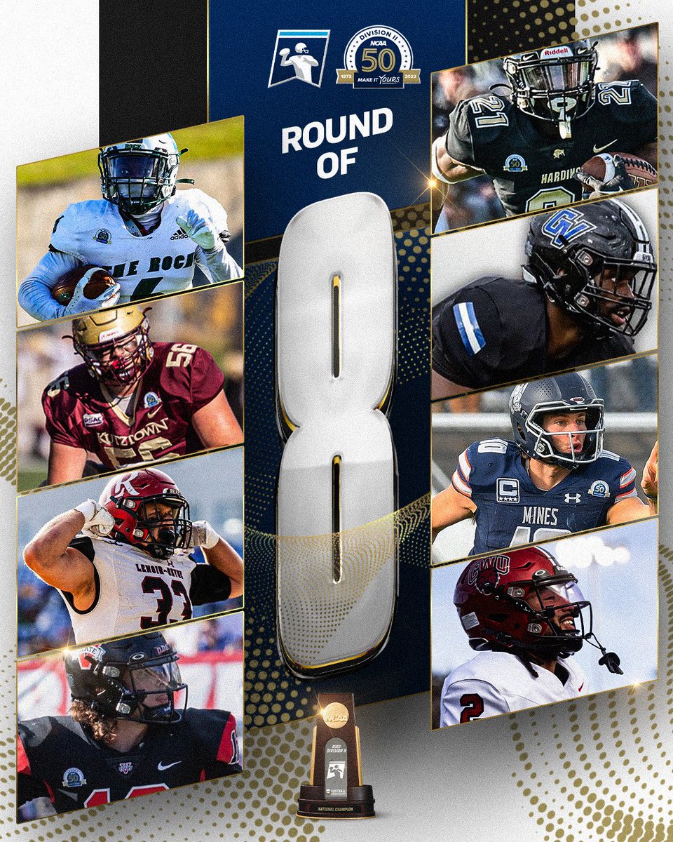 The #D2FB quarterfinals begin tomorrow‼️🏈  

8⃣ teams. 4⃣ advance. 1⃣ national champion.

#MakeItYours | on.ncaa.com/D2FBbracket