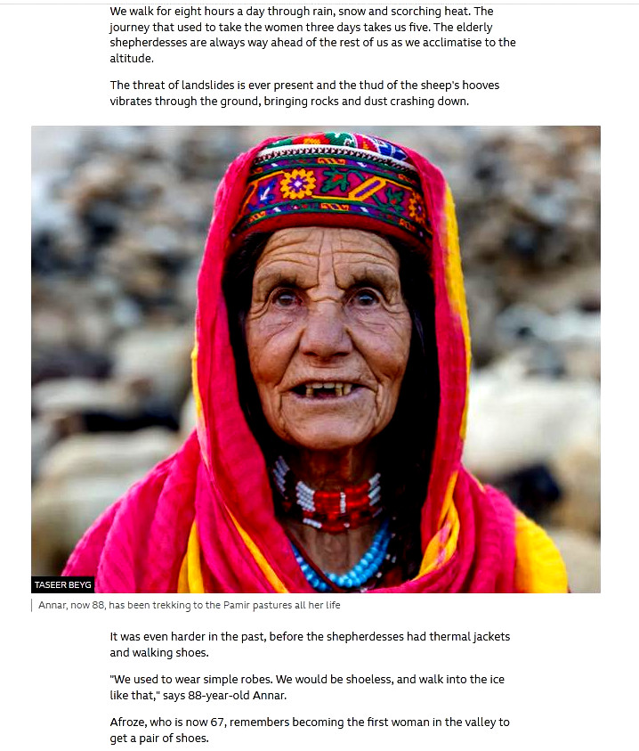 You'd expect a bit of integrity from @BBC when producing cultural programme #100Women (perhaps you wouldn't).

Wakhi shepherdesses. 
The article leaves an impression the tribe are Pakistani. Eldest Annar, who's 88 was born in #India before #Pakistan existed. 
@BBCWorld