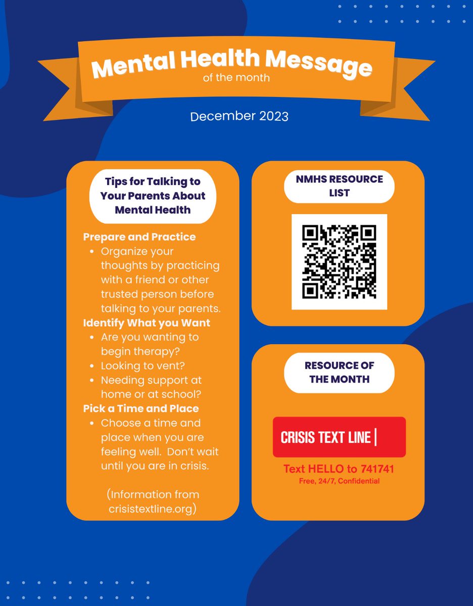 Check out the December Mental Health Message 🧡💙🧡💙