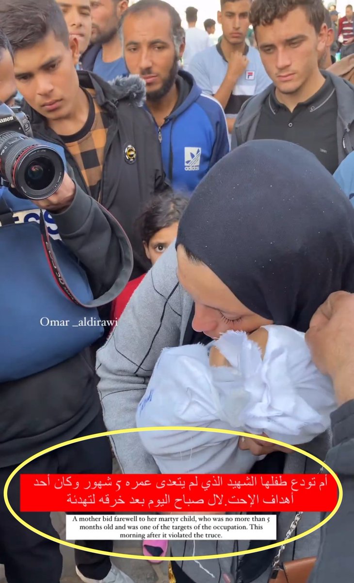 zoo_bear's tweet photo. It's not a Doll as claimed by Indian Right Wing account @mrsinha.  This is a dead body of a 5-month-old baby named Muhammad Hani Al-Zahar killed after Israeli airstrikes.  They've carefully blurred the text in the video. These accounts know that it's a baby. But they are more interested in @X advertisement money.
