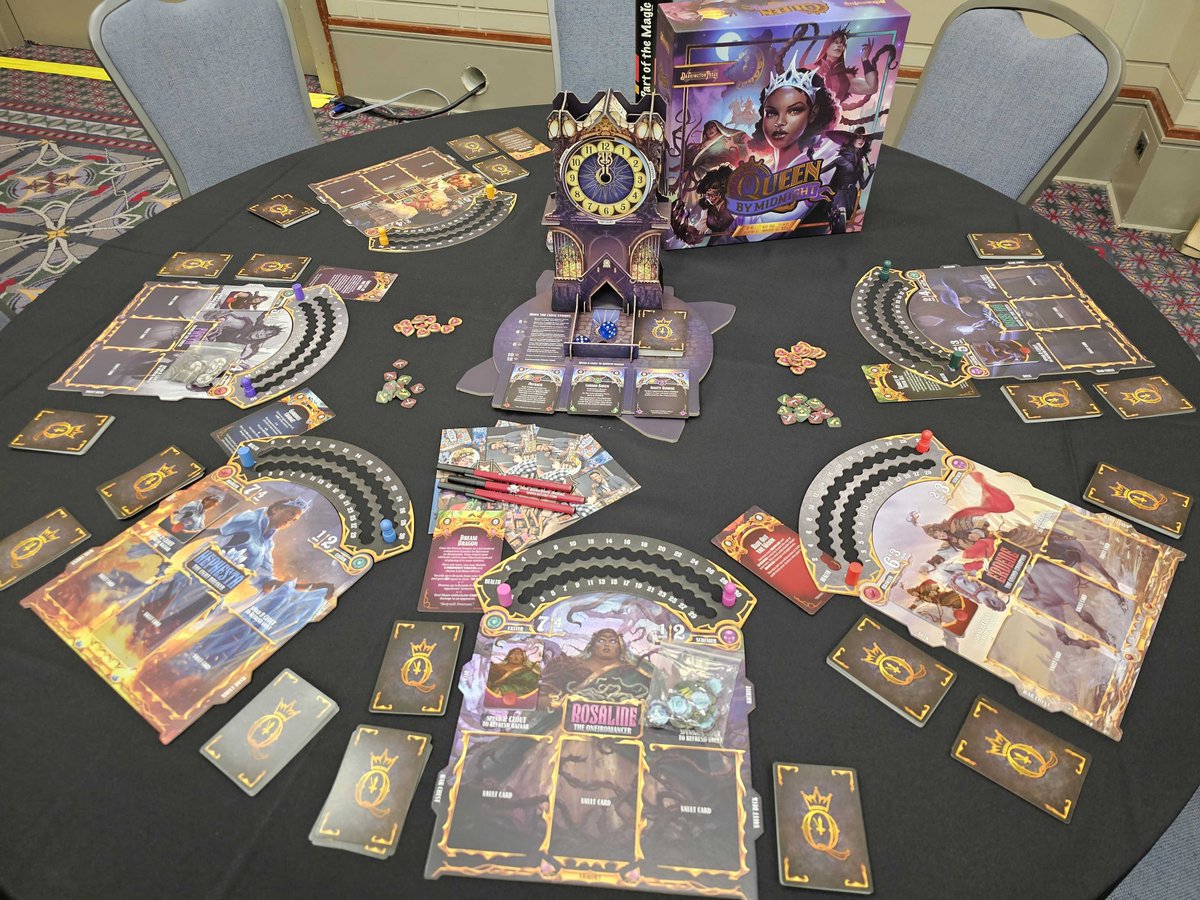 We're demoing #QueenByMidnight, #CandelaObscura, and Caper Cards: Bells Hells all weekend at #PAXUnplugged! Find us in the @MoxBoarding Game Lounge in room 201A! moxboardinghouse.com/blog/mox-at-pa…
