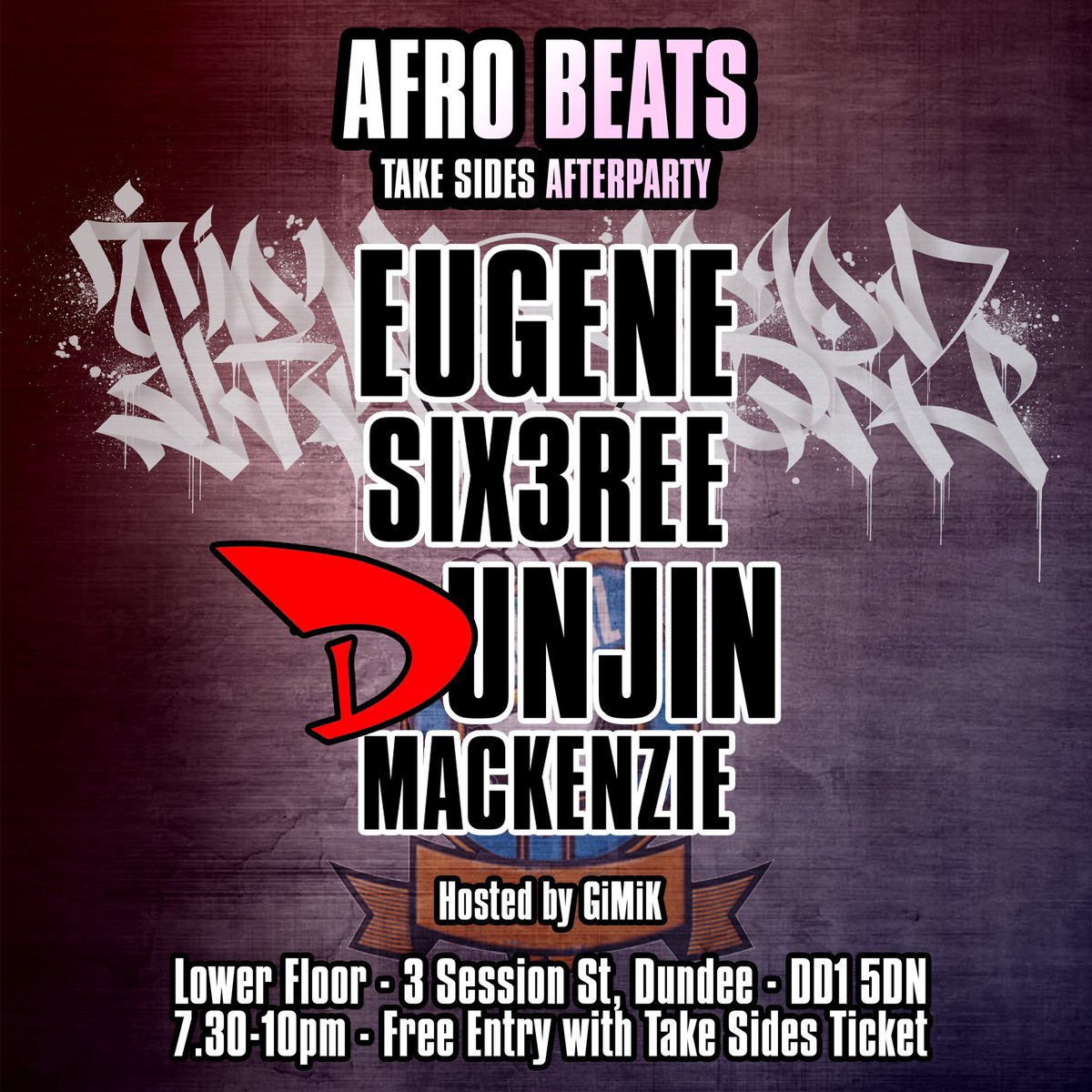 We got a wee treat for anyone attending Don't Flop x IRN BRZ: Take Sides | Rap Battles in Dundee 🏴󠁧󠁢󠁳󠁣󠁴󠁿

Thanks to DNGN we've got an afterparty happening with some banging live music from some of Scotland's finest

Free entry with your ticket, come party with us 💯
