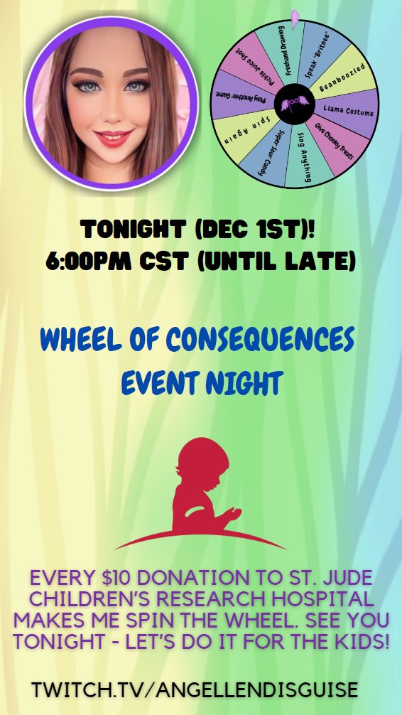 AngelleNDisguis's tweet image. TONIGHT IS THE NIGHT! Hope to see you there! Spread the word FOR THE KIDS! #stjude #charitystream @StJude @StJudePLAYLIVE