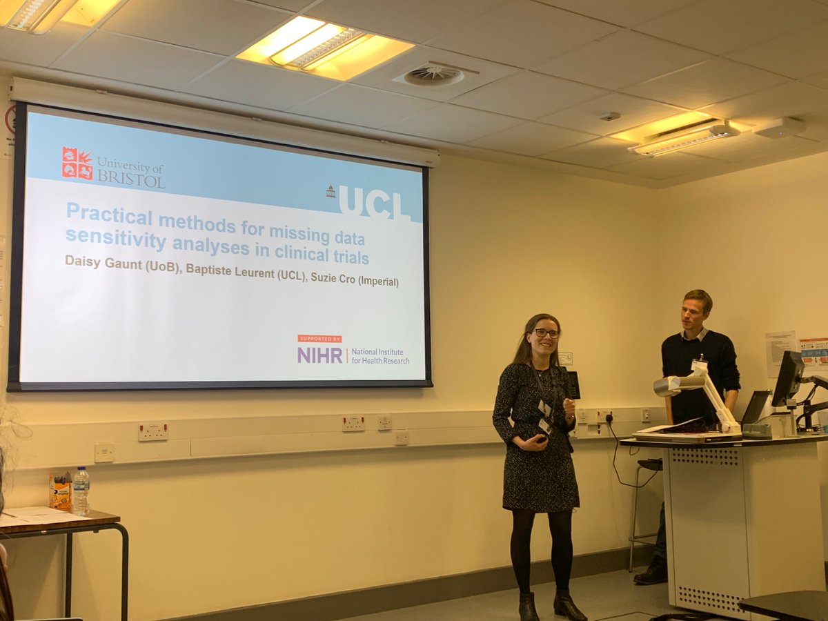 A fun day talking about accessible sensitivity analyses for trials with missing data in Bristol with @DaisyGaunt @BaptisteLeurent - if you want to learn more about practical Multiple Imputation methods a tutorial paper with Stata code is available here: onlinelibrary.wiley.com/doi/10.1002/si…