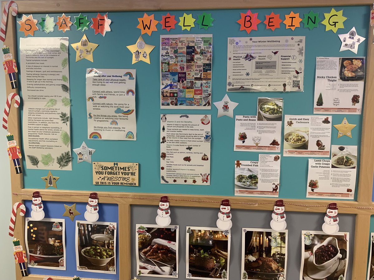 Our recent Health &amp; Well-being board is a Christmas delight🎄Thanks to Deb our H&amp;W Champion 🙌 Lucky to have you looking after us with words of wisdom and tips for self-care, as well as delicious hot chocolate in a morning, before we start work😋 Thank you 🩷🧘🏻‍♀️👌🏻🤩
