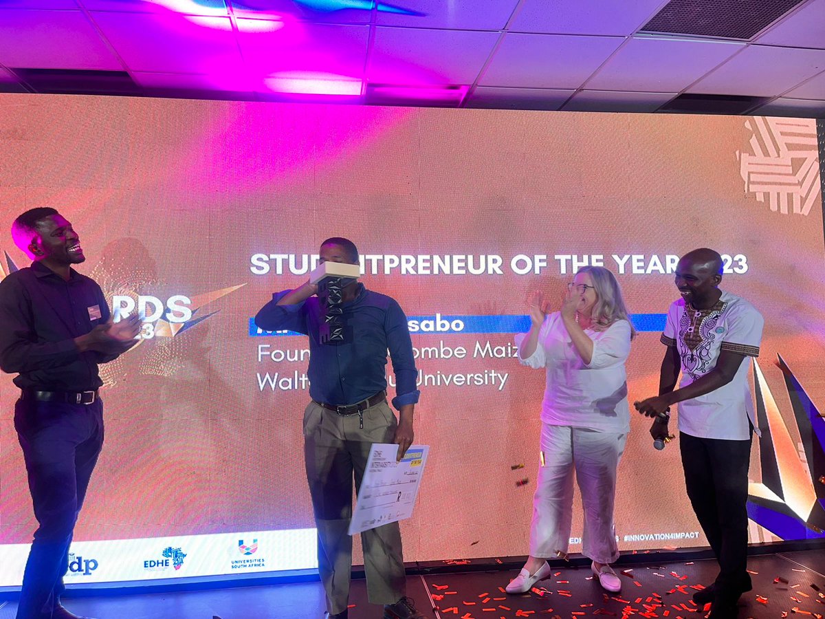 wsu_cferi's tweet photo. 🎉🌟 High-fives to Walter Sisulu University, crowned the Winning University of the EDHE Entrepreneurship Intervarsity 2023! 🏅👏 Let's trend #EDHEWinner and celebrate this epic victory! #Studentpreneur2023 #WalterSisuluUniversity #EntrepreneurshipChampion #Impact4Innovation https://t.co/4X7OP0tsMl
