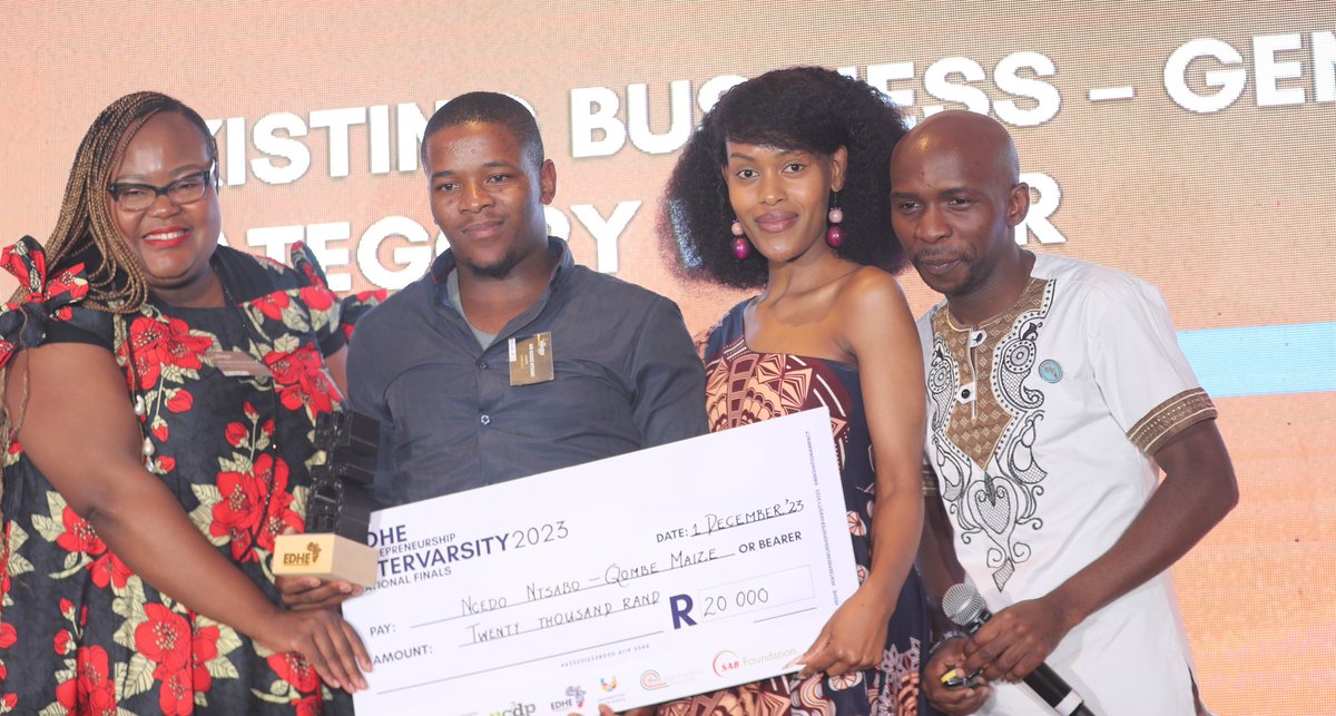wsu_cferi's tweet photo. 🎉🌟 High-fives to Walter Sisulu University, crowned the Winning University of the EDHE Entrepreneurship Intervarsity 2023! 🏅👏 Let's trend #EDHEWinner and celebrate this epic victory! #Studentpreneur2023 #WalterSisuluUniversity #EntrepreneurshipChampion #Impact4Innovation https://t.co/4X7OP0tsMl