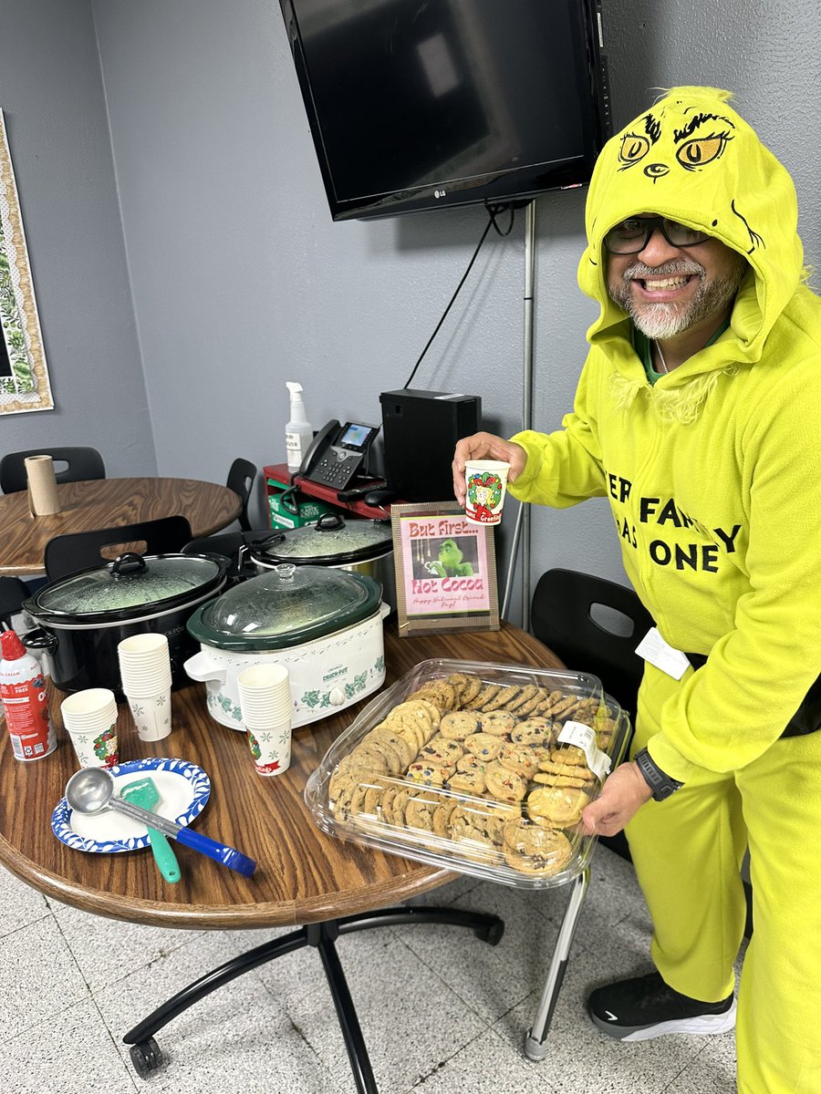 We celebrated National Grinch Day by provided yummy green cocoa and cookies for our staff! #ccisdproud #teamsanders